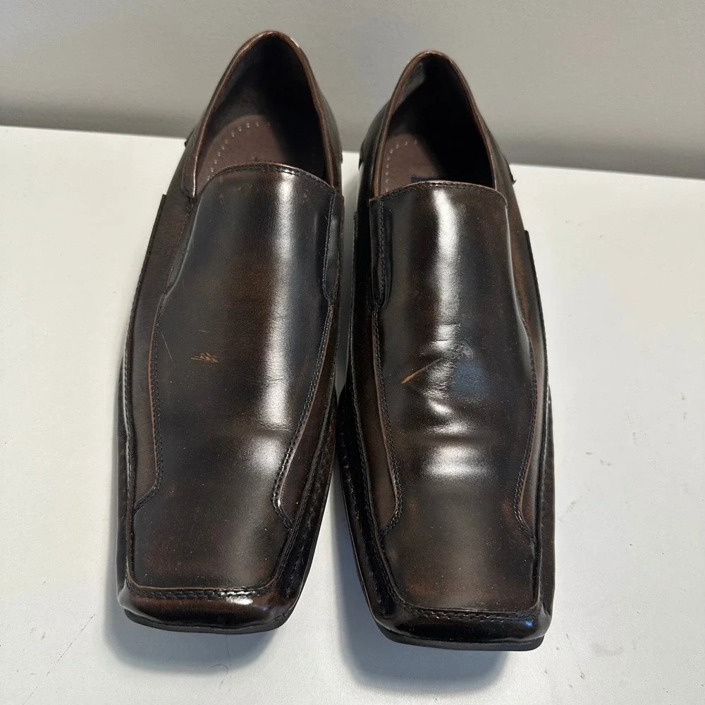 Giorgio‎ Brutini Brown Leather Loafers Dress Shoes Slip On Style sz 9